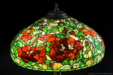 LAMPA TIFFANY | Piwonie ⌀ 56 cm witrażowa
