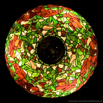 LAMPA TIFFANY | Piwonie ⌀ 56 cm witrażowa